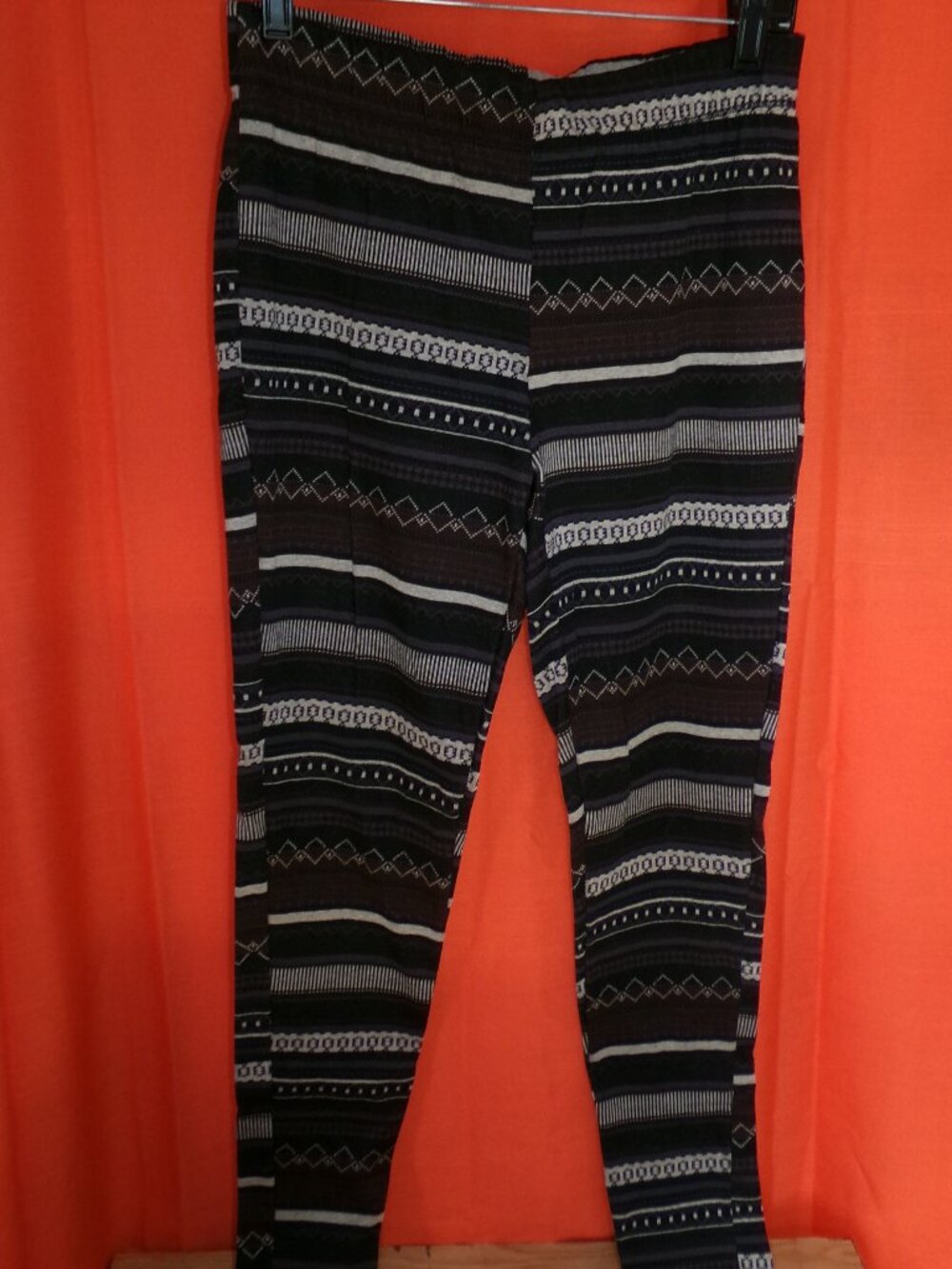 Maurices Brown & Blue Leggings Sz L